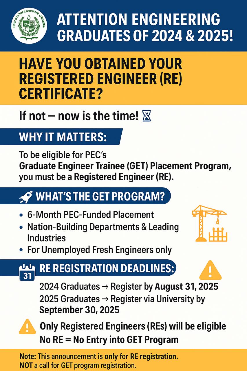 ATTENTION ENGINEERING GRADUATES OF 2024 & 2025!